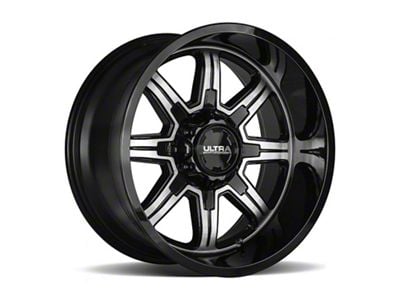 Ultra Wheels Menace Gloss Black with Diamond Cut Accents 8-Lug Wheel; 17x9; 12mm Offset (10-18 RAM 3500 SRW)