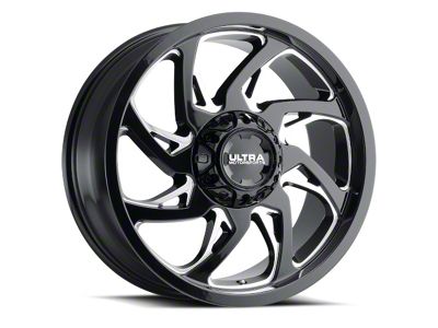 Ultra Wheels Villain Gloss Black Milled 8-Lug Wheel; 20x10; -25mm Offset (11-16 F-250 Super Duty)