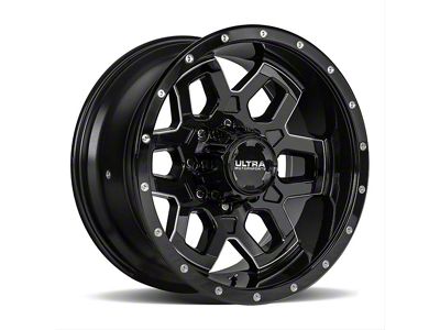 Ultra Wheels Warlock Gloss Black Milled 8-Lug Wheel; 18x9; 12mm Offset (11-16 F-250 Super Duty)