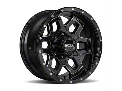 Ultra Wheels Warlock Gloss Black Milled 8-Lug Wheel; 18x9; 12mm Offset (11-16 F-350 Super Duty SRW)