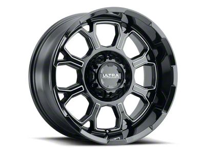 Ultra Wheels Commander Gloss Black Milled 6-Lug Wheel; 20x10; -19mm Offset (14-18 Sierra 1500)