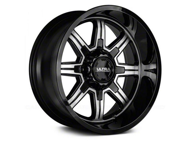 Ultra Wheels Menace Gloss Black with Diamond Cut Accents 6-Lug Wheel; 20x10; -25mm Offset (15-20 Tahoe)