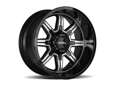 Ultra Wheels Menace Gloss Black with Diamond Cut Accents 8-Lug Wheel; 17x9; 12mm Offset (19-24 RAM 3500 SRW)