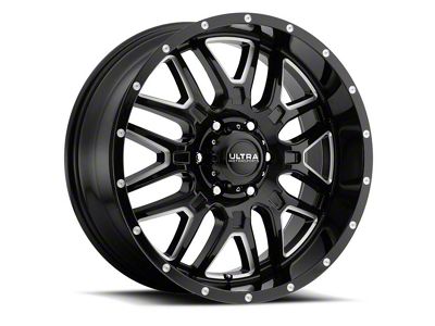 Ultra Wheels Hunter Gloss Black with CNC Milled Accents 8-Lug Wheel; 20x9; -12mm Offset (23-24 F-250 Super Duty)