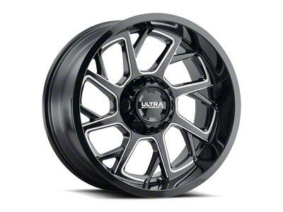 Ultra Wheels Patriot Gloss Black with Milled Accents 8-Lug Wheel; 20x9; -12mm Offset (23-24 F-250 Super Duty)