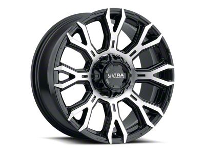 Ultra Wheels Scorpion Gloss Black with Diamond Cut Face 8-Lug Wheel; 17x9; 12mm Offset (23-24 F-250 Super Duty)