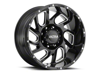 Ultra Wheels Carnage Gloss Black Milled 8-Lug Wheel; 20x9; 18mm Offset (23-25 F-350 Super Duty SRW)