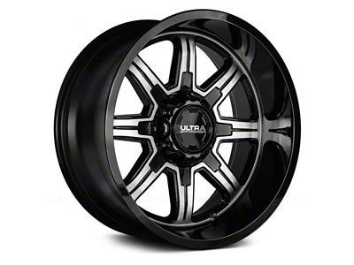 Ultra Wheels Menace Gloss Black with Diamond Cut Accents 6-Lug Wheel; 18x9; 18mm Offset (24-25 Ranger)