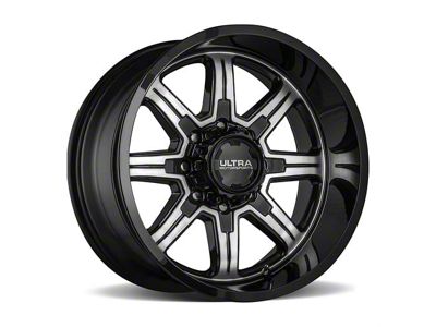 Ultra Wheels Menace Gloss Black with Diamond Cut Accents 8-Lug Wheel; 18x9; 12mm Offset (94-02 RAM 2500)