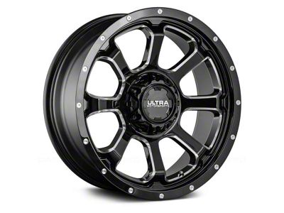 Ultra Wheels Nemesis Gloss Black with CNC Milled Accents 8-Lug Wheel; 18x9; 1mm Offset (99-07 F-250 Super Duty)