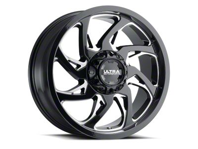 Ultra Wheels Villain Gloss Black Milled 8-Lug Wheel; 20x10; -25mm Offset (99-07 F-350 Super Duty SRW)