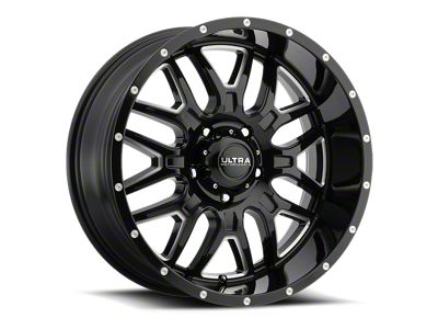 Ultra Wheels Hunter Gloss Black Milled 5-Lug Wheel; 20x10; -25mm Offset (05-11 Dakota)