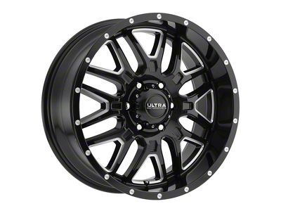 Ultra Wheels Hunter Gloss Black Milled 5-Lug Wheel; 20x9; -12mm Offset (05-11 Dakota)