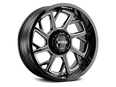 Ultra Wheels Patriot Gloss Black with Milled Accents 8-Lug Wheel; 20x10; -25mm Offset (17-22 F-250 Super Duty)