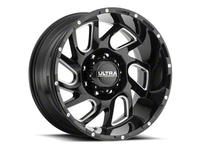 Ultra Wheels Carnage Gloss Black Milled 8-Lug Wheel; 20x9; 18mm Offset (17-22 F-350 Super Duty SRW)