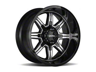 Ultra Wheels Menace Gloss Black with Diamond Cut Accents 8-Lug Wheel; 17x9; 12mm Offset (06-08 RAM 1500 Mega Cab)