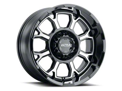 Ultra Wheels Commander Gloss Black Machined 6-Lug Wheel; 18x9; 1mm Offset (19-24 Sierra 1500)