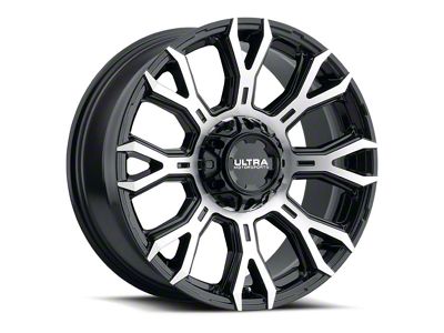 Ultra Wheels Scorpion Gloss Black with Diamond Cut Face 8-Lug Wheel; 20x10; -25mm Offset (07-10 Sierra 2500 HD)