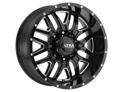 Ultra Wheels Hunter Gloss Black Milled 8-Lug Wheel; 17x9; 12mm Offset (07-10 Sierra 3500 HD SRW)