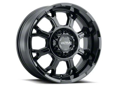 Ultra Wheels Commander Gloss Black 6-Lug Wheel; 18x9; 1mm Offset (19-26 Silverado 1500)