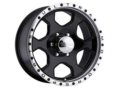 Ultra Wheels Rogue Gloss Black Machined 6-Lug Wheel; 17x8; 10mm Offset (14-18 Silverado 1500)