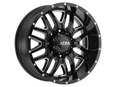 Ultra Wheels Hunter Gloss Black Milled 8-Lug Wheel; 17x9; 12mm Offset (07-10 Silverado 3500 HD SRW)