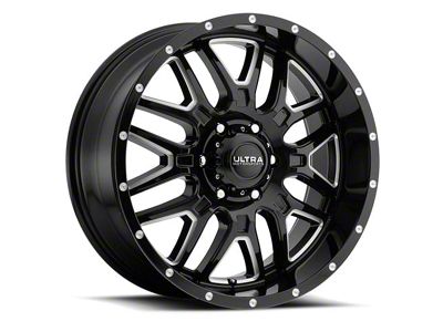Ultra Wheels Hunter Gloss Black Milled 8-Lug Wheel; 20x10; -25mm Offset (20-25 Silverado 3500 HD SRW)