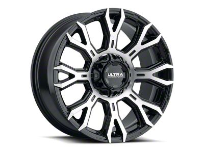 Ultra Wheels Scorpion Gloss Black with Diamond Cut Face 8-Lug Wheel; 20x10; -25mm Offset (07-10 Silverado 3500 HD SRW)