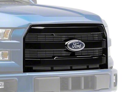 RedRock Upper Replacement Grille; Gloss Black (15-17 F-150, Excluding Raptor)