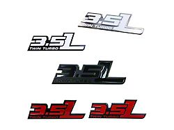 UPR Products 3.5L Twin Turbo Emblem; Gloss Black with Glooss Black (Universal; Some Adaptation May Be Required)