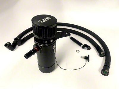 UPR Products Billet Plug N Play Dual Inlet Breather Tank; Satin (15-20 5.0L F-150 w/ Procharger)