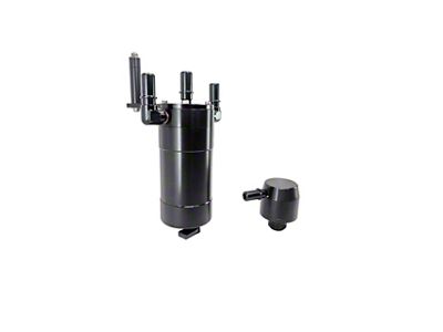 UPR Products Mega Oil Plug N Play Clean Side Oil Catch Can; Black (11-14 3.5L EcoBoost F-150)