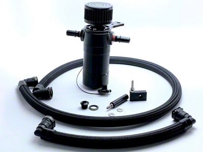UPR Products Plug N Play Breather Tank; Black (21-25 5.0L F-150)