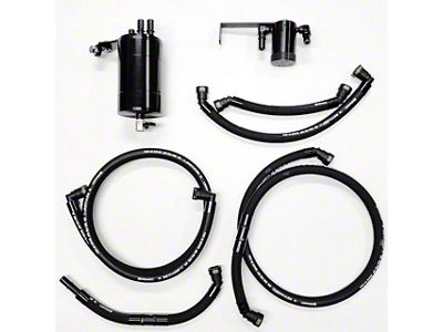 UPR Products Dual Valve Plug N Play Clean Side Oil Catch Can; Black (21-25 2.7L/3.5L EcoBoost F-150)