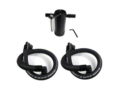 UPR Products Plug N Play SC Oil Catch Can Separator; Black (11-20 5.0L, 6.2L F-150)