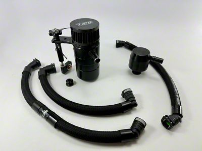 UPR Products Pro Series Plug N Play Oil Catch Can with One Way Breather; Black (23-25 F-150 Raptor R)
