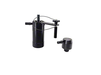 UPR Products Single Valve Plug N Play Clean Side Oil Catch Can; Black (20-22 7.3L F-350 Super Duty)