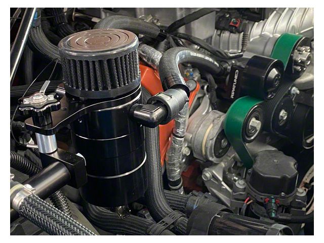 Ram Speed Catch RAM 1500 Billet Oil Catch Can with Built-In One Way Breather; Black (21 ...