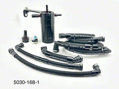 UPR Products Pro Series Dual Valve Plug N Play Oil Catch Can for Stock Intake; Black (14-18 5.3L Sierra 1500)