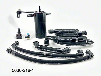 UPR Products Pro Series Dual Valve Plug N Play Oil Catch Can for Stock Intake; Black (14-18 6.2L Sierra 1500)