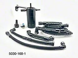 UPR Products Pro Series Dual Valve Plug N Play Oil Catch Can for Stock Intake; Black (14-18 5.3L Silverado 1500)