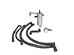 UPR Products Pro Series Dual Valve Plug N Play Oil Catch Can for Aftermarket Cold Air Intake; Black (14-18 5.3L Silverado 1500)