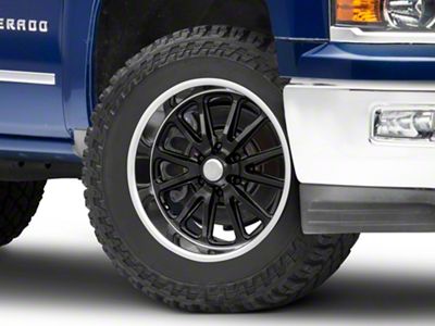 US Mag Rambler 6 Gloss Black with Diamond Cut Lip 6-Lug Wheel; 20x9.5; 1mm Offset (14-18 Silverado 1500)