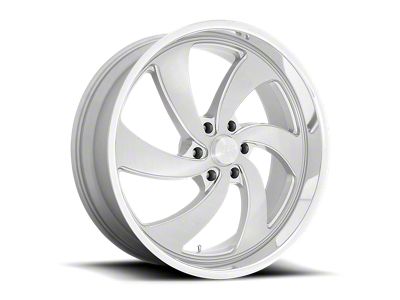 US Mag Desperado Silver Brushed Face Milled Diamond Cut Milled 6-Lug Wheel; 24x10; 25mm Offset (15-20 F-150)