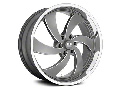 US Mag Desperado Anthracite Milled Diamond Cut Milled 6-Lug Wheel; Right Directional; 22x9; 25mm Offset (15-20 Yukon)