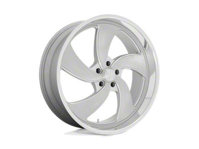 US Mag Desperado Silver Brushed Face Milled Diamond Cut Milled 6-Lug Wheel; Right Directional; 22x10; 25mm Offset (19-24 Sierra 1500)