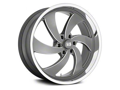 US Mag Desperado Anthracite Milled Diamond Cut Milled 6-Lug Wheel; Right Directional; 22x10; 25mm Offset (19-25 Silverado 1500)