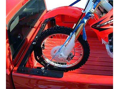 US Rack Motorcycle Grip Truck Rack; 3 Wheel Chocks; Black (11-25 F-250 Super Duty)