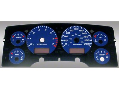 US Speedo Daytona Edition Gauge Face; KMH; Blue (02-05 RAM 1500)