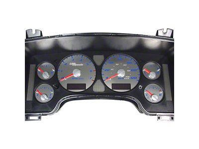 US Speedo Stainless Edition Gauge Face; MPH; Blue (02-05 RAM 1500)